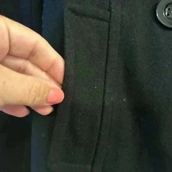 Ann Taylor Wool Blend Black Doublebreasted Pea Coat-Size XSP - Picture 7 of 14